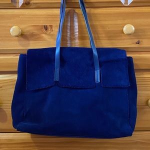 Blue Zara Nubuck Suede Shoulder Bag